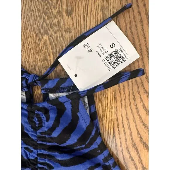 Forever 21 Blue and Black Zebra Skirt and Cropped Top Set Size Small New - Picture 2 of 4
